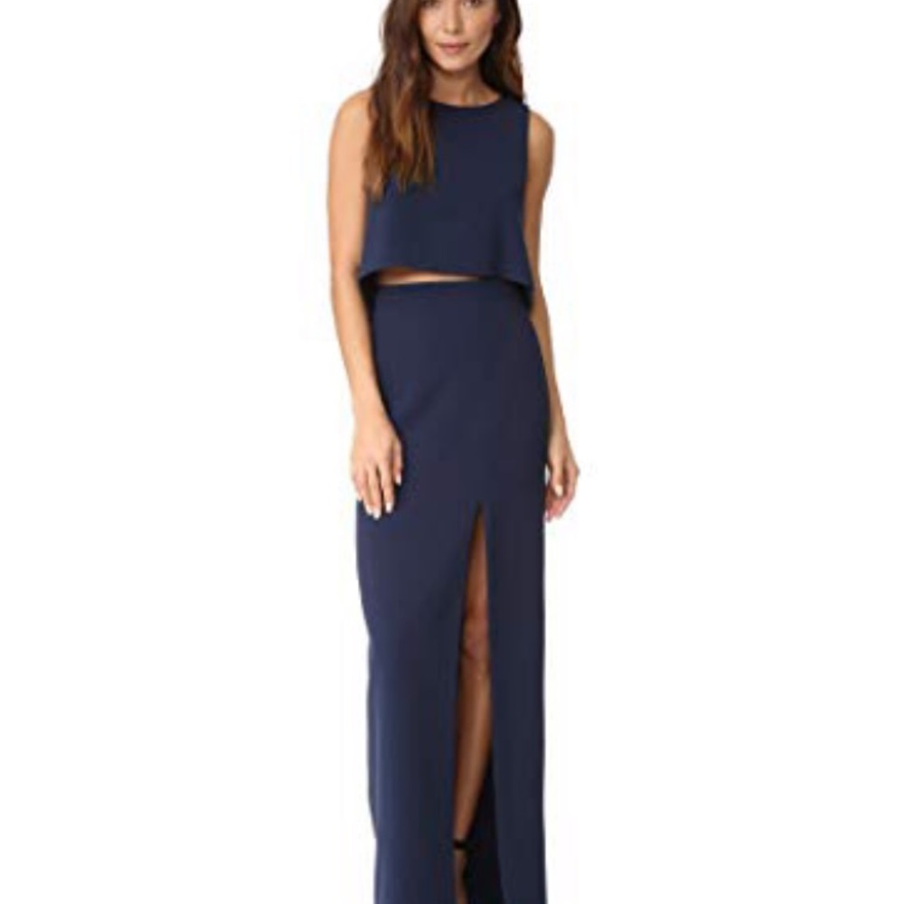 Black halo size 0 2 piece dress